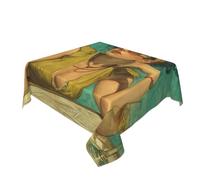 Woman At The Pool Bar Table Cloth Washable Dinng Table Covers Decorative For Kitchen 60" X 60"