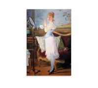 Woman at Vanity with Mirror And Sofa Édouard Manet's 1877 Nana Impressionist Art Print for Wall Decor Painting On Canvas Wall Art Scroll Picture Print Living Room Walls Decor Homes Unframe 08x12inch(2