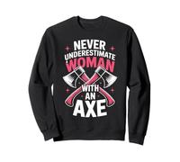 Woman Axe Throwing Girl Lumberjack Sweatshirt