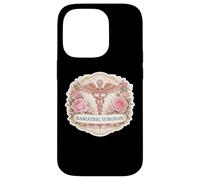 Woman Bariatric Surgeon Caduceus Metabolic Floral Flowers MD Case for iPhone 14 Pro
