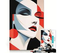 Woman Bauhaus Wall Art Adult Jigsaw1000 Pieces Cognitive Train Game Tight Interlock No Gaps Calming Mental Break Activity (38x52cm)