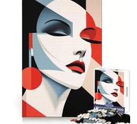 Woman Bauhaus Wall Art Jigsaw Puzzles 1000 Pieces Think Training Quiet Recreation Defined Edges Heartfelt Gift (38x52cm)