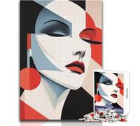 Woman Bauhaus Wall Art Puzzles for Teenagers 1000 Piece Educational Mental Focus Game Heartwarming Special Present Idea Size 50x75cm