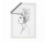 Woman Becoming Branch Minimalist Unframed Wall Art Print A4 (29.7×21cm), Wall Decor for Living Room, Bedroom, Office & Home, Art Gift