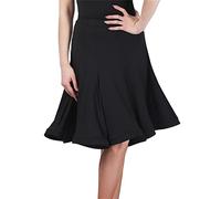 Woman Big Swing Dance Short Skirt Practice Clothing Cha Cha Rumba Samba Latin Dance Dress Stage Performance Costume Competition Dance Skirt,Black,L