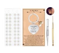 Woman Birthday Gifts Set for Mom, Keychain, Ear Seeds Acupuncture Kit, Acupressure with Ears Seed for Balance & Wellness (Gold Beads 100pcs)