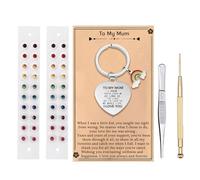 Woman Birthday Gifts Set for Mom, Keychain, Ear Seeds Acupuncture Kit, Acupressure with Ears Seed for Balance & Wellness (Style4 40pcs)