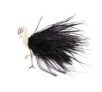 Woman Brooch Pins, Flamingo Feather Tail Design Inlaid Classic Rhinestones for Special Banquet Chamber of Commerce Party Fashion Broochs Luxurious Look, 7 x 8 cm, Metal, zircon gemstone