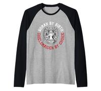 Woman by Birth Shieldmaiden by Choice Viking Design Raglan Baseball Tee