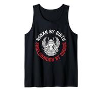 Woman by Birth Shieldmaiden by Choice Viking Design Tank Top