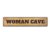 Woman Cave Aluminum Metal Plaque Rustic Tin Sign Retro Wall Decor 4x16 Inch Decorative Signs & Plaques