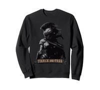 Woman Centurion Roman Art White and Black with Red Lips Sweatshirt