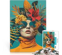 Woman covered in Flowers1000 Piece Jigsaws for teenagers Staycation Kill time for is ideal as a gift for the whole family 38x26cm