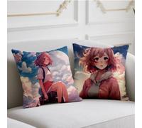 Woman Cushion Covers 70cmx70cm 2 Pack Velvet Cushions Waterproof Sofa Cushions Cute Pillow Case with Invisible Zipper Throw Pillow Covers for Living Room Home Chair Sofa Patio Winter Fall Decor wj-850
