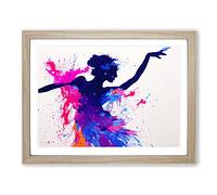 Woman Dancer Painted Vol.3 Abstract Framed Print | A2 Oak Framed Wall Art | Ready to Hang | Abstract Fantasy Picture | Living Room Bedroom Lounge Office