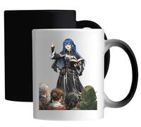 Woman Delivering Enthusiastic Speech Ceramic Magic Mug White