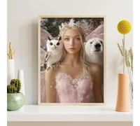 Woman Diamond Art 5D Bear Diamond Painting Kits for Adults Full Round Drill, Crystal Rhinestone Embroidery Kit, DIY Paint by Numbers Cross Stitch Gem Art, Home Wall Decor Gifts 40x60cm(16x24"),z@1113