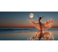 Woman Diamond Art, 5D Diamond Painting Sea, DIY Full Drill Gem Art Kits Adults Beginner Mosaic Making Kits, Cross Stitch Crystal Paintings Craft for Room Decor, Gifts for Women/Girls 80x40cm - KF0183T