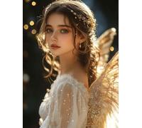 Woman Diamond Art, Angel Diamond Painting 5D DIY Full Square Drill Crystal Art Cross Stitch Kits for Adults Beginner, Dimond Painting Pattern Design for Home Decor, Wall Decor 60x80cm -wyl2506X1