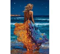 Woman Diamond Art Beach Diamond Painting Kits for Adults Beginner 5D DIY Full Square Drill Cross Stitch Kits for Adults Arts and Crafts for Bedroom Decor, Room Decor, Gifts 80x110cm -bby25074CU316