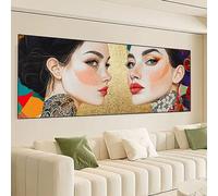 Woman Diamond Art Kits Adults, 95x45cm Couple Large Diamond Painting Kit with Square Diamonds, Full DIY Gem Art Crystal Cross Stitch Embroidery Kit Crafts for Adults, Home Room Decor, Gifts 0R-500