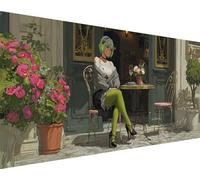 Woman Diamond Art Kits Adults, Diamond Painting Flower Crystal Art Kits for Adults Kids DIY 5D Square Full Drill Gem Dots Embroidery Paintings Crafts Picture for Beginners, Room Decor 80x160cm c1-1p