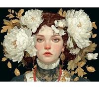 Woman Diamond Art Kits Adults, Diamond Painting Flowers Dimond Art 5D DIY Full Round Drill Crystal Embroidery Cross Stitch Crafts Crafts for Adults, Home Room Decor, Gifts 16"x12" -zjn25011C7