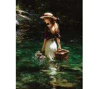 Woman Diamond Art Kits Adults, Flower 5D DIY Diamond Painting for Adults, DIY Full Drill Crystal Art Gem Kits for Beginners, 5D Cross Stitch Embroidery Crafts Pictures, for Wall Decor, 60x90cm 2-7034