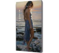 Woman Diamond Art Kits Adults, Large Diamond Painting Sea Dimond Art Kit 100x200cm, DIY Full Drill Rhinestone Crystal Arts and Crafts Paintings, Hobbies for Adults Women, Home Wall Decor Gifts J2-1329