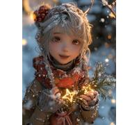 Woman Diamond Art Kits Adults, Snow Diamond Painting, Crystal Art Kits for Adults, DIY Round Full Drill Embroidery Cross Stitch Canvas Painting Crafts Pictures, for Home Wall Decor, 30x40cm 0-5071
