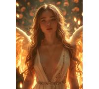 Woman Diamond Art Kits Adults, Wing Diamond Painting, Crystal Art Kits for Adults, DIY Round Full Drill Embroidery Cross Stitch Canvas Painting Crafts Pictures, for Home Wall Decor, 30x40cm 8-9834