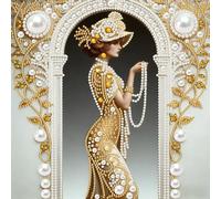 woman diamond art kits for adults,Beauty Special Shaped 5D DIY Partial Drill Diamonds Dots Gem Art Kits for Adults Gift Home Wall Decor Diamond Dots Paintings 11.81x11.81inch