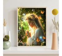 Woman Diamond Art Kits for Adults Butterfly Diamond Painting Kits for Adults Kids, DIY Full Drill Round Sequin Art, Dimond Painting Crystal Craft for Home Wall Decor Gifts 32x40 inch PjY6308 Q-T