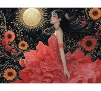 Woman Diamond Art, Large Diamond Painting Sunflower Dimond Painting Crystal Art Kits Adult Crafts DIY Cross Stitch Crafts Pictures Embroidery Kit for Beginner, Home Wall Decor 40x30cm -lsy250100Q