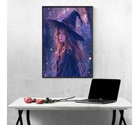 Woman Diamond Art Purple 5d Diamond Painting Kits for Adults Full Drill Crystal Art Kits for Beginners, DIY Cross Stitch Embroidery Crafts Pictures for Home Wall Decor, Gifts 12×16in/30×40cm PJY2 Q-V