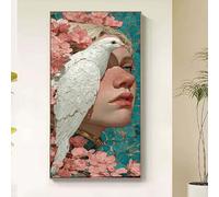 Woman Diamond Painting Animal Diamond Art Kits Adults, 5D Crystal Art Kits for Adults Kids DIY Square Full Drill Gem Art Dots Craft Paintings Embroidery Kits Home Wall Decor Gifts 100x200cm uk31-v