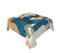 Woman Drinking At The Beach Table Cloth Washable Dinng Table Covers Decorative For Kitchen 60" X 60"