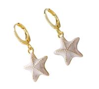 Woman Earrings Starfishes Ear Buckles Pendant Earrings Fashion Ear Jewelry Copper Texture For Matching Fashion Outfits Handmade Drops