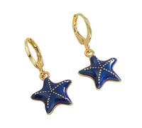 Woman Earrings Starfishes Ear Buckles Pendant Earrings Fashion Ear Jewelry Copper Texture For Matching Fashion Outfits Handmade Drops