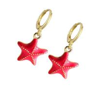 Woman Earrings Starfishes Ear Buckles Pendant Earrings Fashion Ear Jewelry Copper Texture For Matching Fashion Outfits Handmade Drops