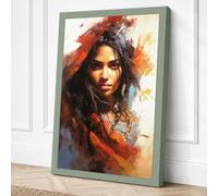 Woman Emerging from Fire Canvas Wall Art Print 24x16 Inch (61 x 41 cm)