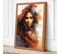 Woman Emerging from Fire Canvas Wall Art Print 36x24 Inch (91 x 61 cm)