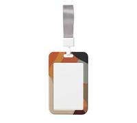 Woman Face Abstract Art Sliding Id Badge Holder Hard Plastic Work Card Case Name Tag Protector for Nurses Office