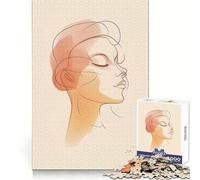 Woman Face Line Drawing 1000 Piece Teenager Puzzles Analytical Skill Easy Relaxation Clean Cut Perfect Present (38x52cm)