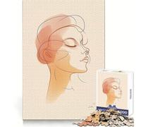 Woman Face Line Drawing Jigsaw for Teenagers1000 Pieces Mental Sharpness Calm Leisure Precise Fit (50x75cm)