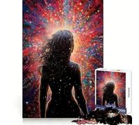 Woman Facing Cosmic Burst Adult Jigsaw Puzzle1000 Pieces Intellect Skill Peaceful Fun Ideal Fit Perfect Present (50x75cm)