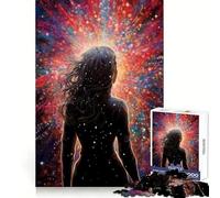 Woman Facing Cosmic Burst Jigsaw Puzzles 1000 Pieces Think Training Quiet Recreation Defined Edges Heartfelt Gift (38x26cm)
