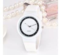 Woman Fashion Casual Silicone Strap Analog Quartz Round Watch Glow in The Dark Watches (White, One Size)