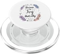 Woman Feather Circle Because I'm Ivy Name PopSockets PopGrip for MagSafe