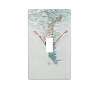 Woman Floating in The Water Light Switch Cover Decorative Single Toggle 1 Gang Wall Plate for Kitchen Farmhouse Bedroom Bathroom Art Decor